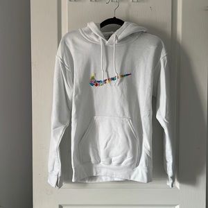 Embroidered White Hoodie